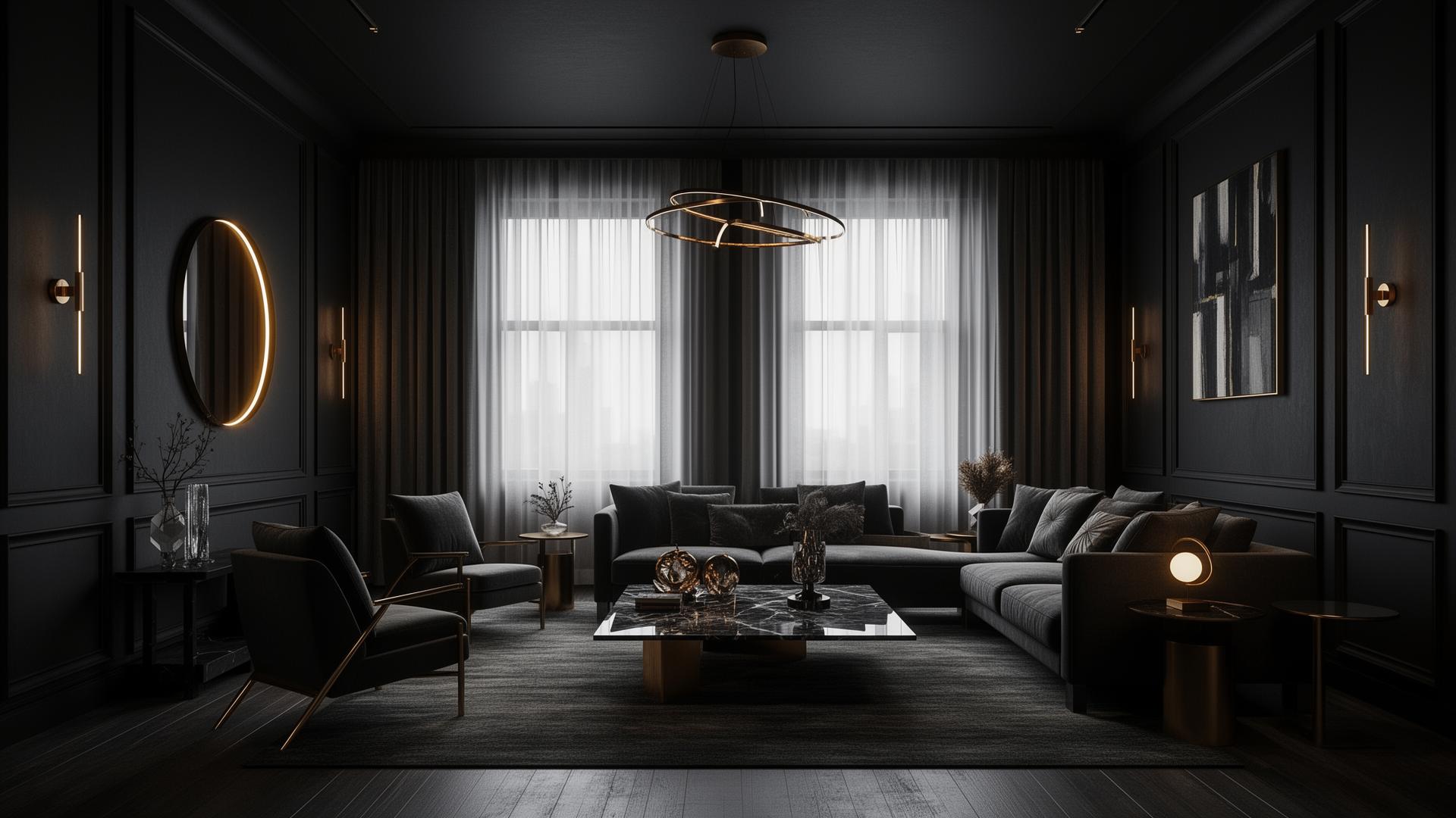 صالة معيشة مشطبة بالكامل بتصميم داخلي مودرن — من تنفيذ Building Design في مصر