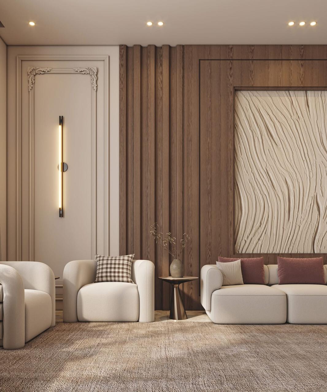 تصميم فيلا بطراز نيو كلاسيك — تفاصيل ذهبية ورخام — تصميم رقم 22