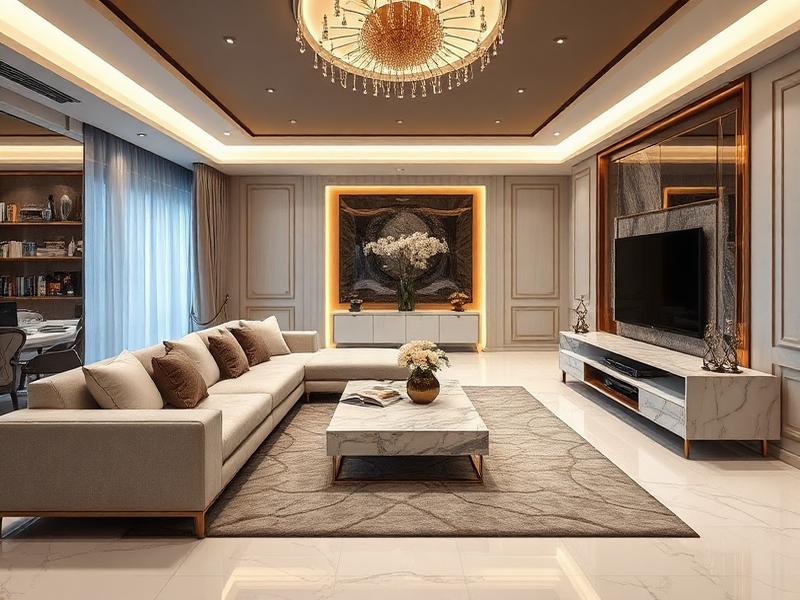 تصميم ريسبشن بمساحة واسعة وإضاءة طبيعية